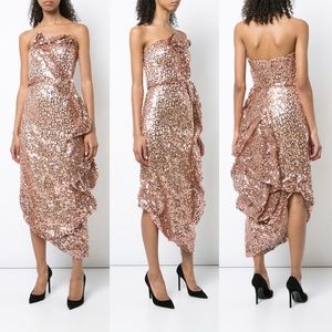 Rubin Singer Ruffled Sequin Gown